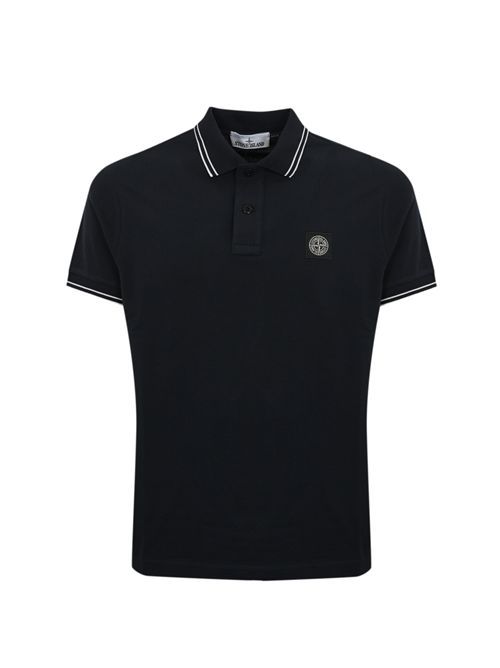 Polo 2200010 in cotone pique Navy blue STONE ISLAND | 2200010S0018V0020